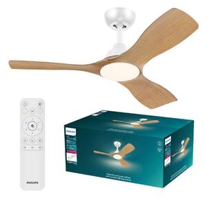 Stropný ventilátor so svetlom LED 3000–6500K biela, drevo IP20 PHILIPS Olas 8721103095985