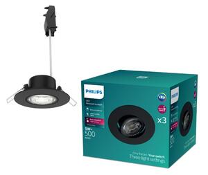 Zapustené svietidlo LED 2700K čierna IP20 PHILIPS Cilantro Step 8721103038050 balenie 3 ks