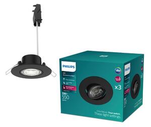 Zapustené svietidlo LED 4000K čierna IP20 PHILIPS Cilantro Step 8721103038074 balenie 3 ks