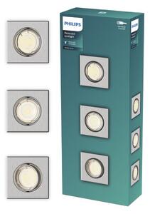Zapustené svietidlo GU10 nikel IP20 PHILIPS Peridot 8721103037053 balenie 3 ks