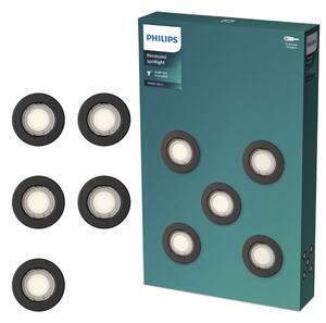 Zapustené svietidlo GU10 čierna IP20 PHILIPS Peridot 8721103037152 balenie 5 ks