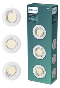 Zapustené svietidlo GU10 biela IP20 PHILIPS Peridot 8721103036971 balenie 3 ks