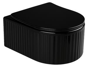 Hydrosan Závesná WC misa so SoftClose sedadlom LUMA BL RIM 03, čierna