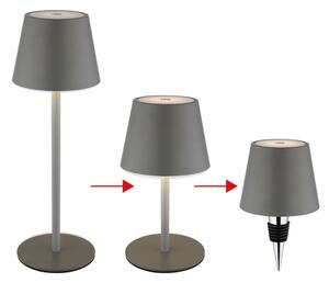 Globo 58488G-LED stmievateľná dotyková nabíjateľná vonkajšia stolná lampa VANNIE 3W/5V IP54 1800mAh sivá