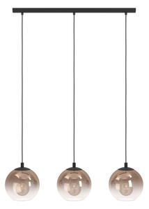 Eglo 901924 - Závesný luster ARISCANI na lane 3xE27/60W/230V čierna/béžová/dymová