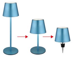 Globo 58488BL-LED Dotykovo stmievateľná nabíjateľná vonkajšia stolová lampa VANNIE 3W/5V IP54 1800mAh modrá