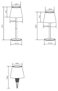 Globo 58488P-LED stmievateľná dotyková nabíjateľná vonkajšia stolná lampa VANNIE 3W/5V IP54 1800mAh ružová