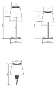 Globo 58488BL-LED Dotykovo stmievateľná nabíjateľná vonkajšia stolová lampa VANNIE 3W/5V IP54 1800mAh modrá