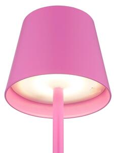 Globo 58488P-LED stmievateľná dotyková nabíjateľná vonkajšia stolná lampa VANNIE 3W/5V IP54 1800mAh ružová