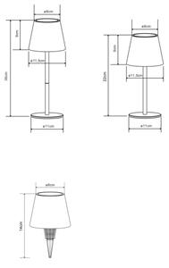 Globo 58488NG-LED Dotykovo stmievateľná nabíjateľná vonkajšia stolová lampa VANNIE 3W/5V IP54 1800mAh zelená