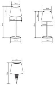 Globo 58488R-LED stmievateľná dotyková nabíjateľná vonkajšia stolová lampa VANNIE 3W/5V IP54 1800mAh červená