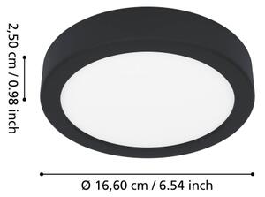 Eglo 901324 - LED kúpeľňové stropné svietidlo FUEVA LED/7,5W/230V pr.16,6cm IP44 čierne