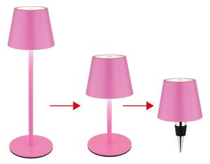 Globo 58488P-LED stmievateľná dotyková nabíjateľná vonkajšia stolná lampa VANNIE 3W/5V IP54 1800mAh ružová