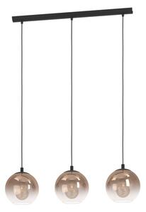 Eglo 901924 - Závesný luster ARISCANI na lane 3xE27/60W/230V čierna/béžová/dymová