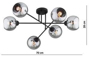 Brilagi - Prisadený luster DIOR 6xE27/60W/230V čierna/dymovo šedá