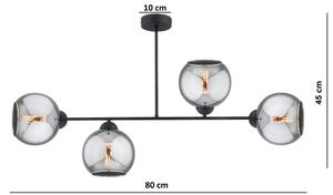 Brilagi - Prisadený luster DIOR 4xE27/60W/230V čierna/dymovošedá
