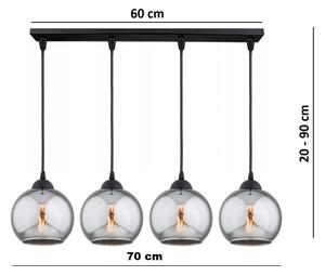 Brilagi - Luster na lanku DIOR 4xE27/60W/230V čierna/dymová sivá
