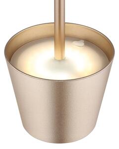 Globo 58488CH-LED Dotyková stmievateľná nabíjacia vonkajšia stolná lampa VANNIE 3W/5V IP54 1800mAh mosadz