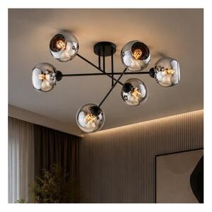 Brilagi - Prisadený luster DIOR 6xE27/60W/230V čierna/dymovo šedá
