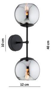 Brilagi - Nástenné svietidlo DIOR 2xE27/60W/230V čierna/dymovo-šedá