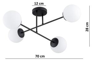 Brilagi - Prisadený luster MILO 4xE27/60W/230V čierny