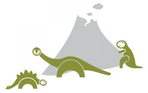 Pieris design Dinosaury so sopkou - detské nálepky na stenu biela