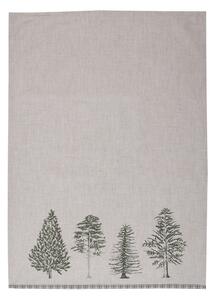 Béžová bavlnená utierka so stromčekmi Natural Pine Trees - 50*70 cm - Clayre & Eef