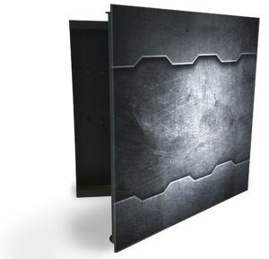 Glasdekor skrinka na kľúče - abstraktné čierno šedý plech - Ľavé / Čierna