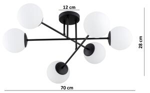 Brilagi - Prisadený luster MILO 6xE27/60W/230V čierna