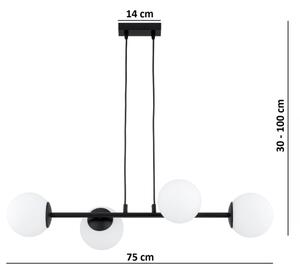 Brilagi - Luster na lanku MILO 4xE27/60W/230V čierna