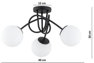Brilagi - Prisadený luster MILO 3xE27/60W/230V čierna