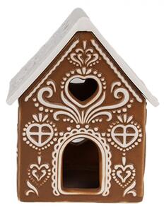 Porcelánový svietnik perníková chalúpka Gingerbread House - 7*6*9 cm - Clayre & Eef