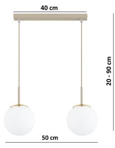 Brilagi - Závesný luster na lanku MILO 2xE27/60W/230V béžová/zlatá
