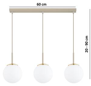 Brilagi - Závesný luster MILO na lanku 3xE27/60W/230V béžová/zlatá