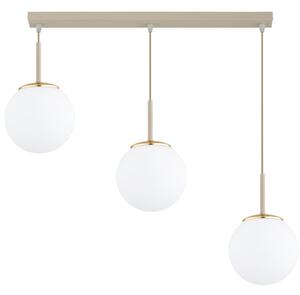 Brilagi - Závesný luster MILO na lanku 3xE27/60W/230V béžová/zlatá