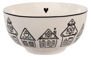 Miska s perníkovými chalúpkami Gingerbread Bliss - Ø 14*7 cm / 500 ml - Clayre & Eef