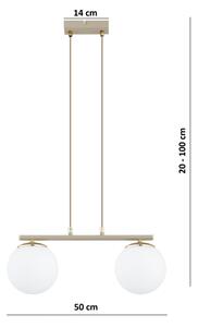 Brilagi - Luster na lanku MILO 2xE27/60W/230V béžová/zlatá