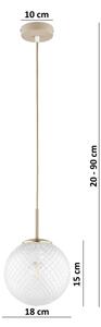 Brilagi - Závesné svietidlo na lanku STELLA 1xE27/60W/230V, priemer 18 cm, béžová/zlatá