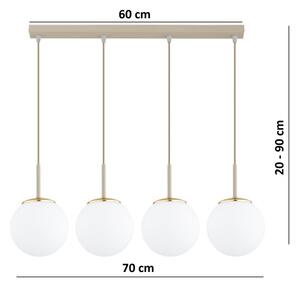 Brilagi - Závesný luster MILO na lanku 4xE27/60W/230V béžová/zlatá