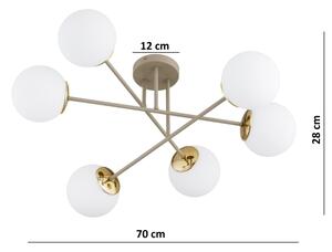 Brilagi - Prisadený luster MILO 6xE27/60W/230V béžová/zlatá
