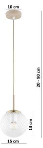 Brilagi - Závesný luster na lanku STELLA 1xE27/60W/230V pr. 15 cm béžová/zlatá