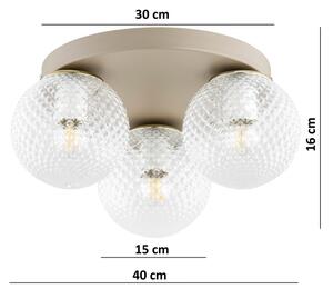 Brilagi - Stropné svietidlo STELLA 3xE27/60W/230V, priemer 35 cm, béžové/zlaté