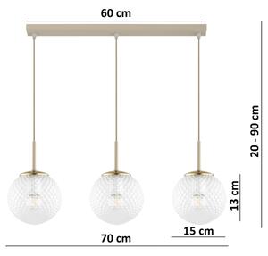 Brilagi - Závesný luster na lanku STELLA 3xE27/60W/230V béžová/zlatá
