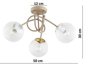 Brilagi - Prisadený luster STELLA 3xE27/60W/230V béžová/zlatá