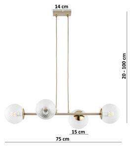 Brilagi - Závesný luster STELLA na lanku 4xE27/60W/230V béžová/zlatá