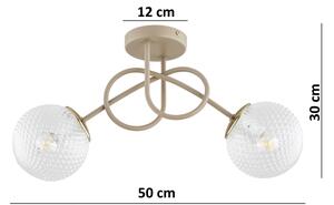 Brilagi - Prisadený luster STELLA 2xE27/60W/230V béžová/zlatá