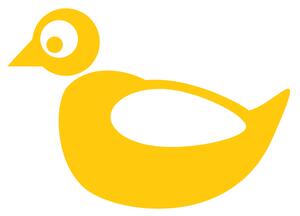 Pieris design Kačica - detská nálepka na okno žltá medová