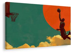 Obraz basketbalový skok pod slnkom