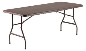 Skladací stôl 180x76 cm POLENÝ - plastový so vzorom RATAN (Skladací stôl 180x76 cm POLENÝ - plastový so vzorom RATAN)