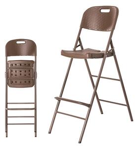 Barová stolička - plastová so vzorom RATAN (Barová stolička - plastová so vzorom RATAN)